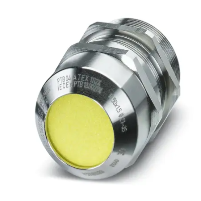 Phoenix Contact G-ESISEC Series Brass Brass Cable Gland, M50 x 1.5 Thread, 21 mm min., 35 mm max., IP68, IP66