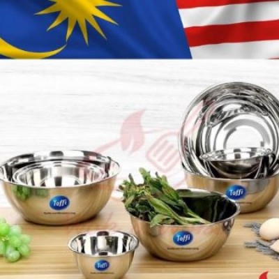 Toffi Brand Stainless Steel Mixing Basin   Besen Mengadun Keluli Jenama Toffi 18cm