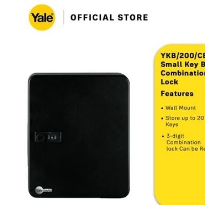 Yale Small Key Box with 3-digit Combination Lock YKB 200 CB2 - Wall Mount Mini Safe Box for Home  Business  Office