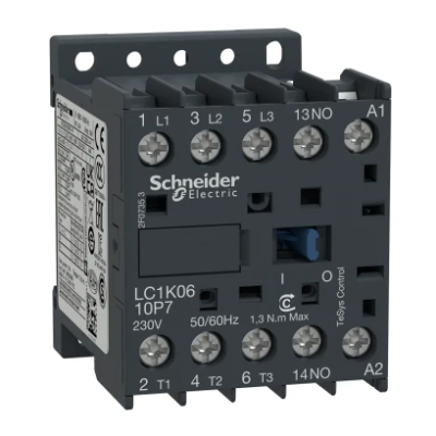 Schneider Electric TeSys K LC1K Contactor, 230 V ac Coil, 3-Pole, 6 A, 2.2 kW, 3NO, 690 V ac