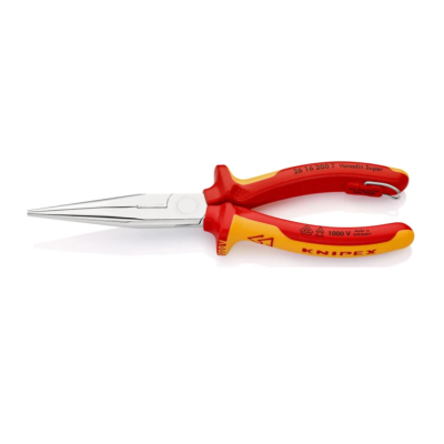 *Knipex Long Nose Pliers, 200 mm Overall, Straight Tip, VDE 1000V, 73mm Jaw