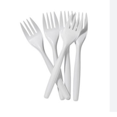 White Plastic Spoon Fork 50pcs)