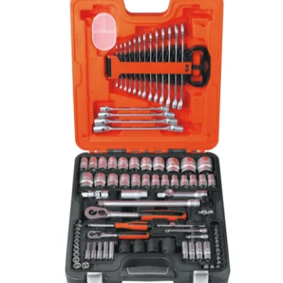 *Bahco 94-Piece Imperial, Metric 1 2 in; 1 4 in Deep Socket Standard Socket Spanner Allen Key Bit Set with Ratchet, 6