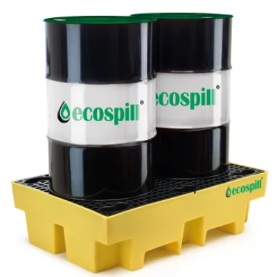 Ecospill Ltd Polyethylene 2 Drum Spill Pallet for Chemical, 240L Capacity