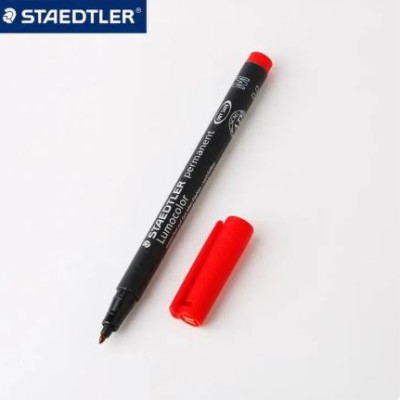 Staedtler 317 Lumocolor Permanent Marker M red Tip Waterproof Writing for CD Graffiti Metal Glass Office Supplies