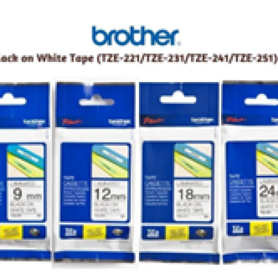 BRO TAPE TZE-221 9MM BK WHITEBPTZE221BK W