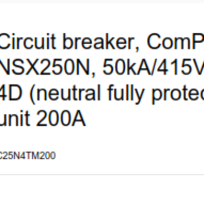CIRCUIT BREAKER, SCHNE-EL,C25N4TM200