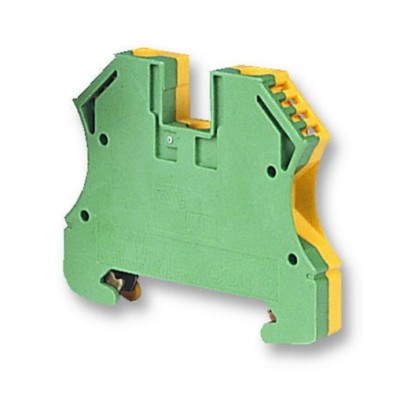 Weidmuller 2-Way WPE 2.5 Earth Terminal Block, 30  12 AWG Wire, Screw Down, Wemid Housing