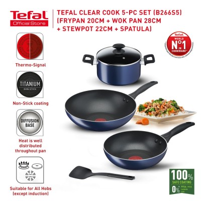 *Tefal Clear Cook 5PCS (Non Stick Cookware Set  Pots and Pan)