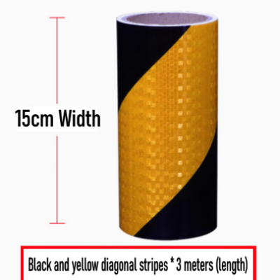 Black and yellow warning tape reflective strips zebra crossing floor Marking (20cmx3meter)