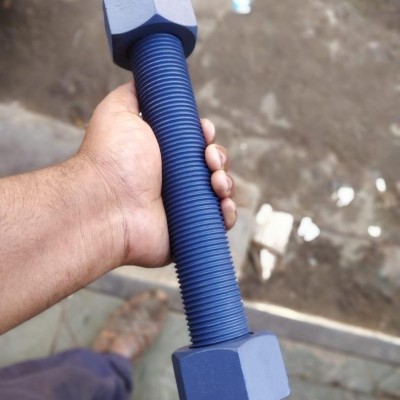 HEAVY HEX BOLT ASTM A320-L7M Zn-Ni ELECTRO PL + PTFE TOP COAT C W WASHER, 5 8" X 45mm LG.