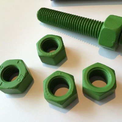 *ASTM A320 L7M Stud Bolt c w 2 A194 Gr.7M Heavy Hex Nuts Zinc-Nickel Plating + Xylan 1424 Green coated [10s] - 1 1 4'' - 8UN X 250 MM