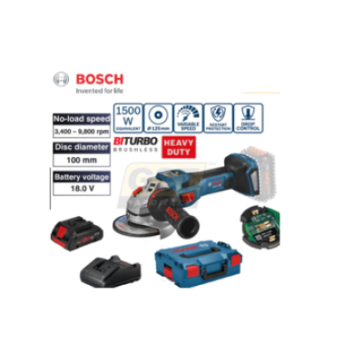 BOSCH CORDLESS ANGLE GRINDER BITURBO 4" GWS18V-15SC