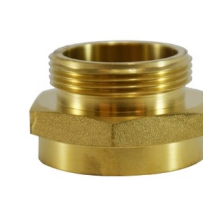 1-1 2 in. Female NST x 1-1 2 in. Male NPT  Female x Male Hex Adapter  Brass Fire Hose Fitting