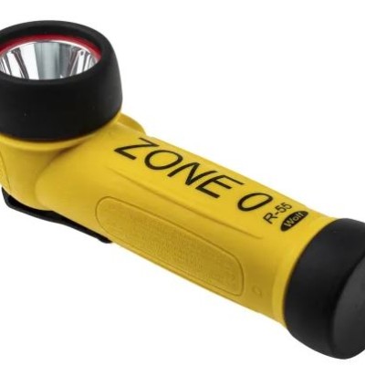 WOLF SAFETY R-55H ATEX, IECEx LED TORCH YELLOW  RECHARGEABLE 80 LM,195MM