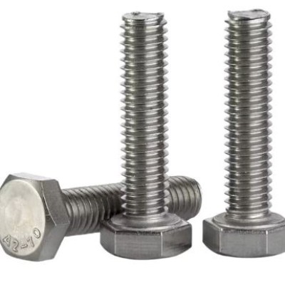 M6 Hex Bolt DIN933 | SUS 304 Stainless Steel Grade A2-70 | Full Thread Skru (10pcs)