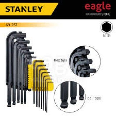 STANLEY ST69-256 9PCS BALL POINT HEX DRIVER ALLEN KEY SET LONG ARM TIP 1.5MM-10MM 69256 KEYS