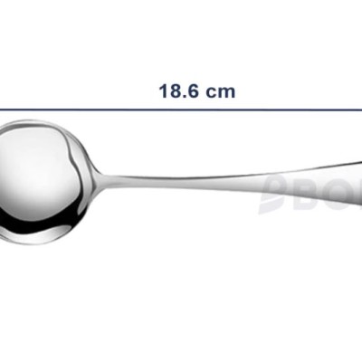 BOREA Premium Quality Cutlery Stainless Steel Soup Spoon [18.6 cm] [6Pcs, Pack]