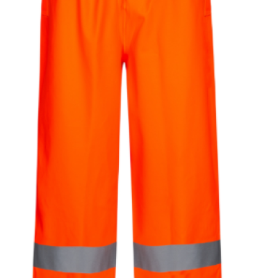 Lyngsoe FR-LR252 Flame Retardant Hi-Vis Rain Trousers in strong PU PVC quality, S -3XL