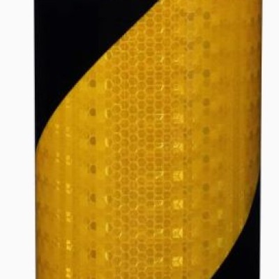 Black and yellow warning tape reflective strips zebra crossing floor Marking (15cmx3meter)