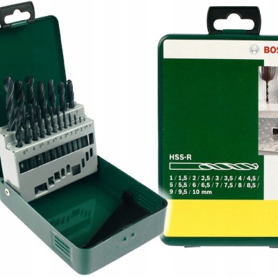 *Bosch 2607019435 Twist Drill Set HSS-R DIN 338 Straight Shank 1 - 10mm 19-pcs