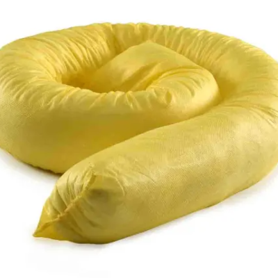 Spill Absorbent Sock for Chemical Use, 12cm x 40L, 10 Per Pack per Pack, Yellow