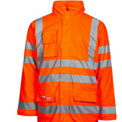 Lyngsoe FR-LR32 Flame Retardant Hi-Vis Winter Jacket in PU quality with detachable quilted lining, XS -4XL