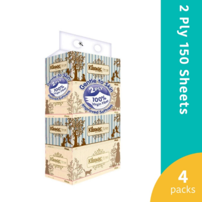 Kleenex Facial Tissues 2 Ply 150 Sheets x 4 Boxes