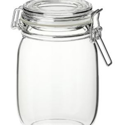 Jar with lid, clear glass, 1 l