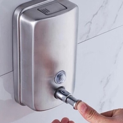 800ml Stainless Steel Bathroom Wall Mounted Soap Shampoo Hand Cleanser Dispenser