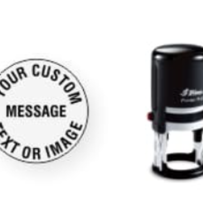 SHINY R532 Self-Inking Round Stamper 32mm dia. BLUE