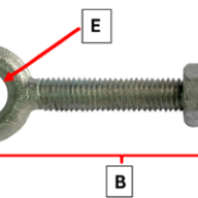 SS316 Swing Bolt comes with 1pc SS316 DIN 934 Hex Nut, Plain, M18 x 2.0P x 150mm