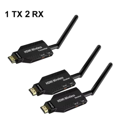 50m Wireless HDMI Extender Video Transmitter Receiver 1 To 2