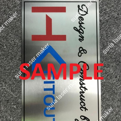 SS316 135(W) X 180(L) 2.0mm @ Etching 1 colour black @ Laser cut as per the wordings drawing F6-A-S-4790 4