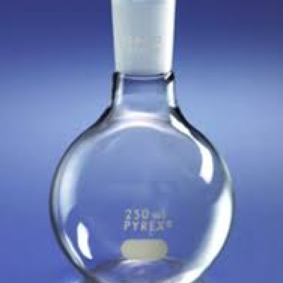 Pyrex flat-bottom boiling flask, short neck with 24 40 joint