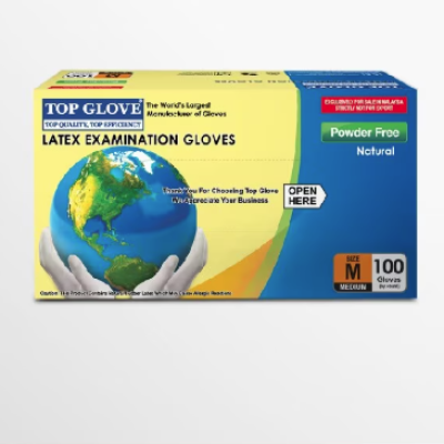 TOP GLOVE LATEX (POWDER FREE)