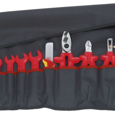 KNIPEX 98 99 13 15 Piece Electricians Tool Kit with Roll, VDE Approved