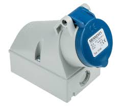 MENNEKES IP44 Blue Wall Mount 3P Right Angle Socket, Rated At 16A, 230 V