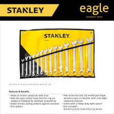 STANLEY 8-17MM 8-19MM 8-24MM 8-32MM 8pcs 9pcs 14pcs Carbon Steel Combination Wrench Spanner Set 80940