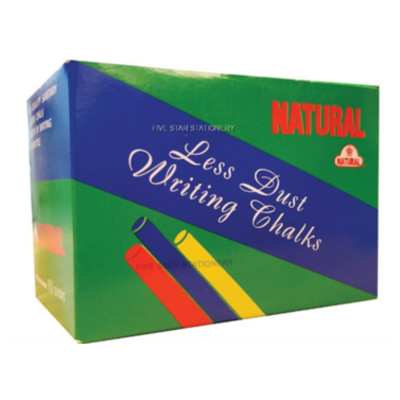 NATURAL 100 STICKS CHALK LESS DUST  WRITTING CHALKS MULTICOLOURS