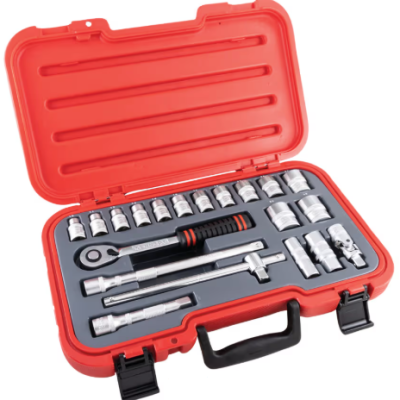 Kennedy 1 2in. Drive, Socket Set, Metric, 8mm - 32mm, Set of 20, Chromed Finish