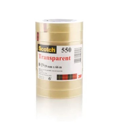 3M 550 Clear Scotch 550 Office Tape 19mm x 66m