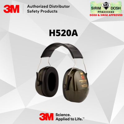 DOSH AND SIRIM APPROVE 3M PELTOR Optime II Earmuffs, 31 dB, Headband Optime, H520A-407-GQ