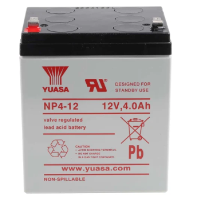 *RS Yuasa 12V Faston 4.8mm Sealed Lead Acid Battery, 4Ah