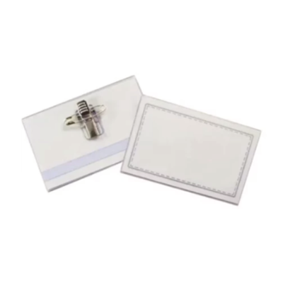 Sakura Square PVC Name Badge Holder with Clips