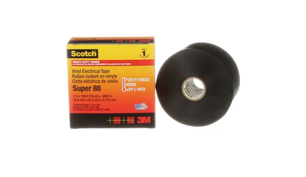 3M Scotch Super 88 Black PVC Electrical Insulation Tape, 50mm x 33m