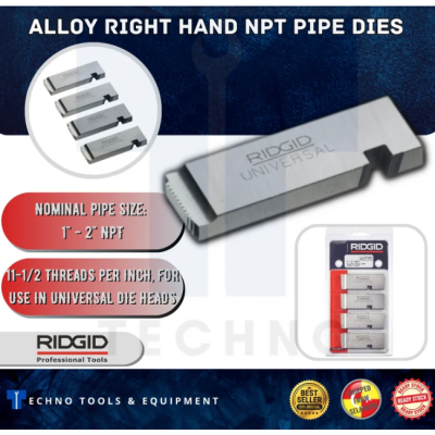 1" - 2"NPT RIDGID 47750 UNIVERSAL ALLOY PIPE DIE SET NPT (NEW & ORI RIDGID)