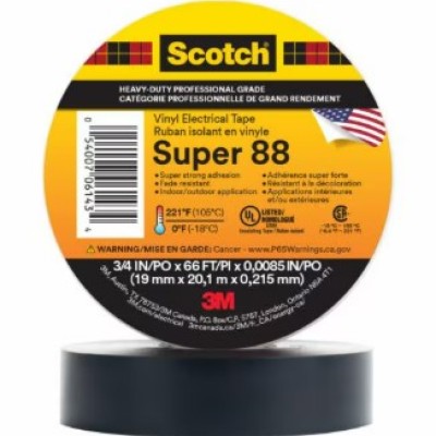 3M Scotch Vinyl Electrical Tape Super 88 (3 4" x 66')