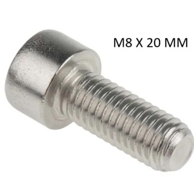 Hex Socket Cap Screw SS316 Plain, DIN 912 [25s] - M8 x 20mm