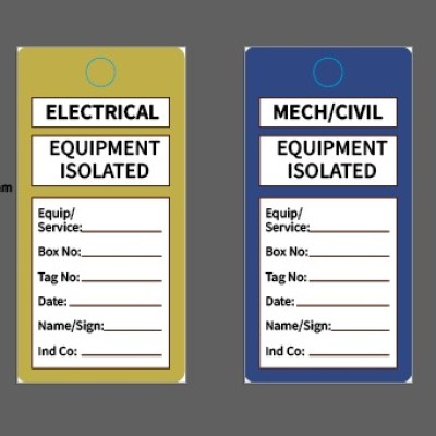 60mm x 120mm  Metal Eyelet Single Sided LOTO Card